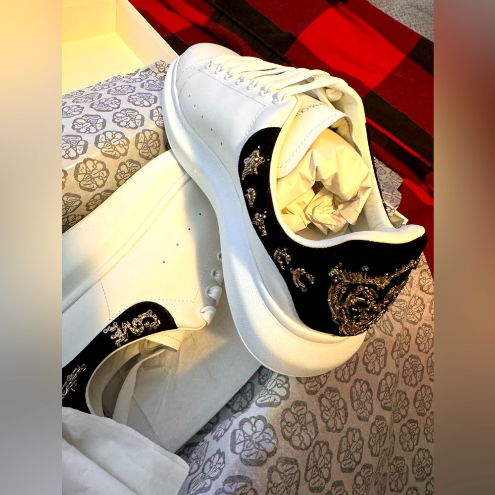 BRAND NEW 100% AUTHENTIC Alexander McQueen oversized embellished sneakers. OBO